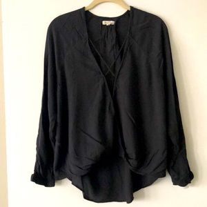 Silence + Noise Black Crisscross Top